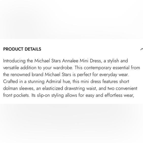 MICHAEL STARS NWT ANNALEE V NECK DRESS - Picture 2 of 3